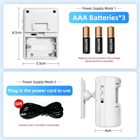 PIR Motion Sensor Door Bell With 90 Db Alert And Flashing Red Light, 2 To 6 Meter Detection Range, All In One Chime Alarm For Shop Office And Home, Welcome Dingdong Alarm, Burglar Motion Detector, Easy Peasy Setup, 8.5cm battery powered