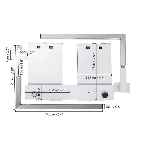 Heavy Duty Murphy Bed Spring Mount Kit Horizontal Wall Frame Hardware For Queen Or Twin Size Bed With Ironclad Rebound Action And No Sweat Diy Setup In Classic White Finish dimensions and components shown