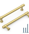 Brushed Gold Cabinet Pulls 5 Inch Zinc Alloy Handles Set of 10 for Kitchen Cabinets Bathrooms Drawers Cupboards and Wardrobes