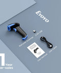 2D Bluetooth Barcode Scanner With 3 In 1 Connectivity Bluetooth 2.4G And USB Wired Handheld Cordless QR Reader shown with accessories