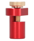 Side view of 19mm Table Stop For Woodworking Aluminum Alloy With Thumb Screw Lock CNC Processed Non Slip Workbench Limiting Block Red