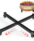 Expandable Heavy Duty Plant Caddy Wheel Base 21 To 30 Inch Rolling Dolly Stand Built Tough Steel Frame with casters.
