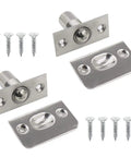 Stainless Steel Adjustable Closet Door Ball Catch With Strike Plate For Pantry Cupboard Latches, Heavy Duty Ball Bearing Door Hardware, Dual Adjustable, Invisible Closure, Pack Of 2