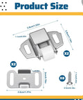 Beefed Up Heavy Duty Mailbox Door Replacement Roller Catch Latch Assembly With Screws, iron alloy details and measurements