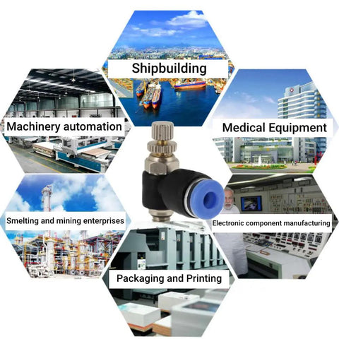 20 Pieces Push To Connect Pneumatic Fittings M5 For 4Mm OD Tubing with industry applications collage
