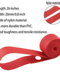 Beefed Up 26 Inch Rim Tape And Strips 20mm Elastic Nylon Red 2 Pack for Road and Mountain Bikes, shown in rolled view