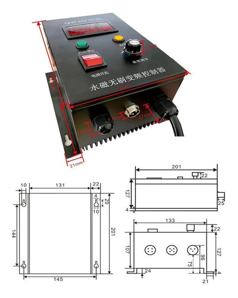 Beast 3000W Brushless DC Motor With 6000 And 8000 RPM 220V Permanent Magnet Drive Servo Speed Control unit and schematics