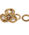 M8 Copper Split Lock Washer Set Sealing Ring Spring Washer 0.3 Inch Inner Diameter 0.5 Inch Outer Diameter 2mm Thick Durable Copper Tone