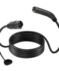 No Sweat Tesla Nacs Extension Cord 48 Amp 21 Foot Heavy Duty Ev Charger Cable with plugs showing for Level 1 2 charging.
