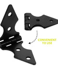 Heavy Duty Iron Gate Hinge Set, 10 Pack Yard Fence Door Hinges For Outdoor Garden Gates, black iron hinge detail