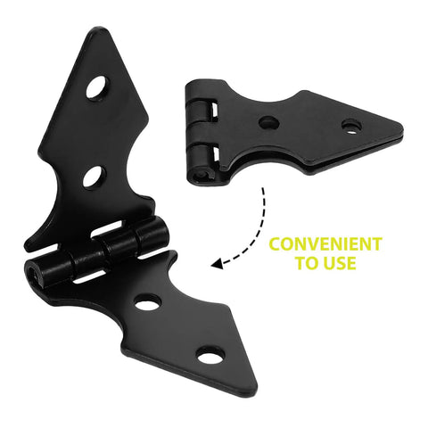 Heavy Duty Iron Gate Hinge Set, 10 Pack Yard Fence Door Hinges For Outdoor Garden Gates, black iron hinge detail