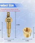 High Grade Radiator Cooling Fan And Temperature Sensor Switch 185 To 175 Degree dimensions and measurements shown in brass