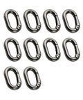 10 Pack Metal Spring Carabiners For Key Rings And Bags Black Built Tough Oval Key Ring Clips With Quick Release For Purses Handbags
