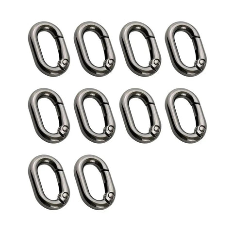 10 Pack Metal Spring Carabiners For Key Rings And Bags Black Built Tough Oval Key Ring Clips With Quick Release For Purses Handbags