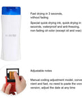 High Efficiency Adjustable Date Coding Machine For Food Plastic Bags with blue lid and quick-drying ink, ideal for labeling.