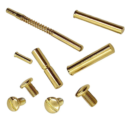 24K Gold Plated 1911 Grip Screws And Pins Kit For All Full Size 1911 Models 45 ACP And 9mm Hardened Steel Set Of Four