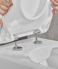 Installing Solid Setup Rectangular Toilet Seat With Slick Soft Close Hinges and Easy Care Duroplast Frame Original Quality.