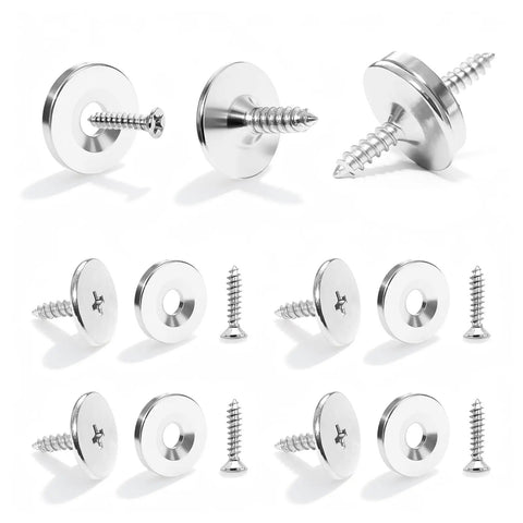 Magnetic Door Catch Set Six Pack Stainless Steel Silver Cabinet Latch Magnets For Cabinets Drawers And Closets displayed with screws