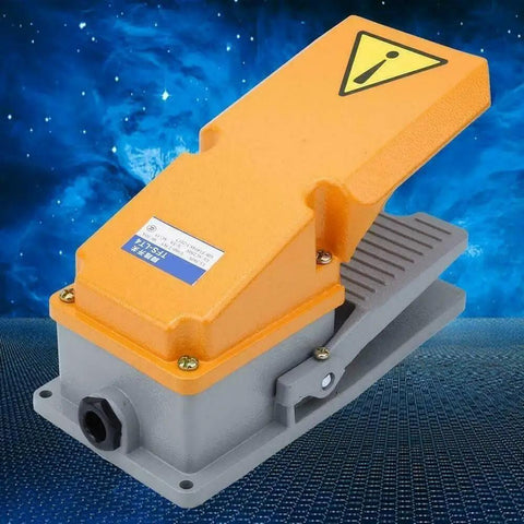 Rugged Heavy Duty Foot Switch Pedal With Guard, Cast Aluminum Build, SPDT Momentary Action, industrial controller