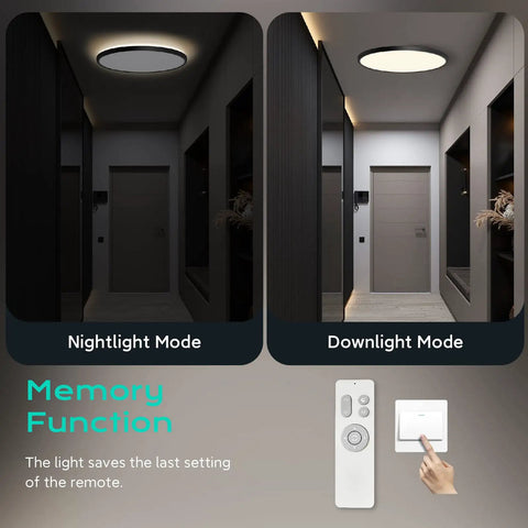 Remote Control 18 Inch Flush Mount LED Ceiling Light With Night Light Mode 2000K Soft Glow Full CCT Dimmable Brightness 36W Ideal For Kitchen Office Kids Room Anywhere In The Home