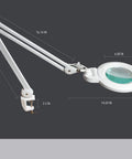 XL Bifocals 1200 Lumens LED Magnifying Lamp With Clamp, 3 Light Modes, Adjustable Color Temperature, dimensions shown