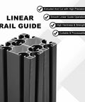 Two Pack 800mm 4080 Aluminum Extrusion Profiles European Standard Anodized Black Linear Rail Guide For 3D Printers And CNC Machines Heavy Duty 6063 Aluminum Smooth Motion Built For Big Builds, black 4080 profile cross-section