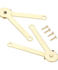 Gold Metal Lid Support Hinges Set Heavy Duty 2.68 by 0.31 Inch 2 Pack with screws for boxes, doors, and cabinets.