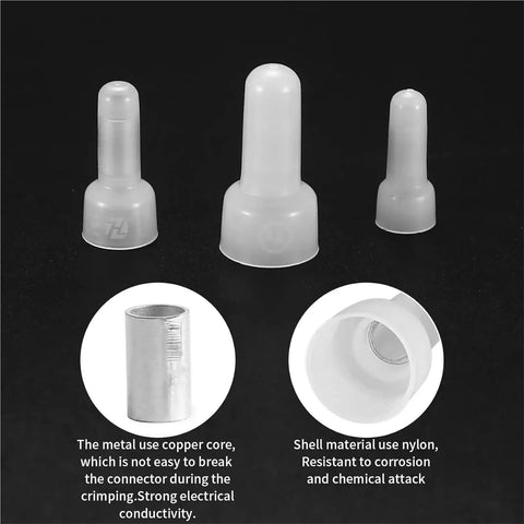Rock Solid 120 Pack Closed End Crimp Connectors For Electric Pros. Heavy Duty Nylon Insulated Tips In 22-16, 16-14 And 12-10 Gauge Sizes Guarantee Snug Fits Plus Safety Certs That Keep Your Gear Short Circuit Free And Looking Sharp On Any Rig.