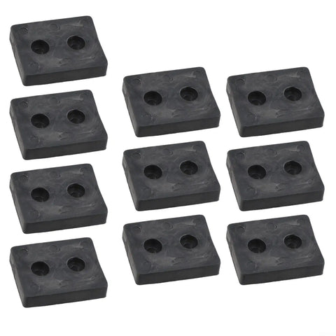 10 Pack Rubber Shock Absorbing Pads For Fitness Equipment Anti Slip Feet Bumpers With Holes For Gym Weight Stacks And Furniture Black 44 X 35 X 9.5 Mm