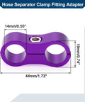 Workhorse An6 Hose Separator Clamps Split Dual Fuel Lines Rock Solid Pipe Divider Adapter Coolant Tubing Organizer 14mm Purple fitting dimensions