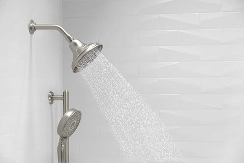 Bancroft Three Function Shower Head With Katalyst Massage And Silk Sprays, 2.5 GPM Handheld Showerhead in polished chrome
