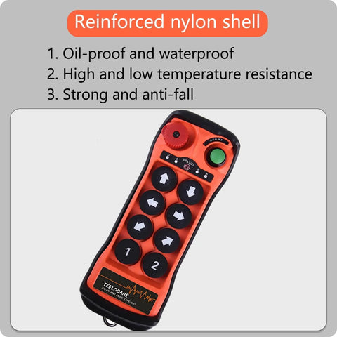 Industrial Wireless Crane Remote Control Kit With Eight Buttons For 12V And 24V Electric Hoist Overhead Crane Transmitter