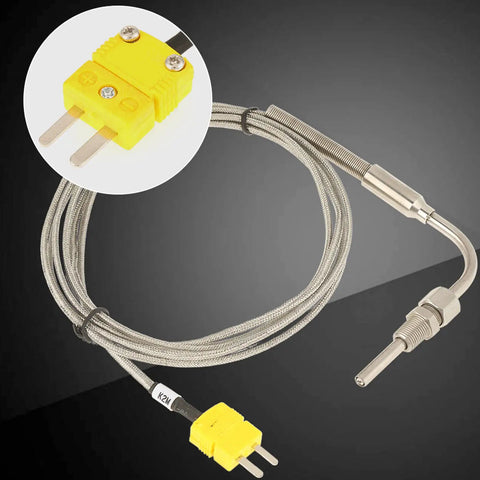 EGT Thermocouple K Type Exhaust Gas Temperature Probe With Exposed Tip And 1 8 NPT Thread Connector Flexible Stainless Steel Sensor