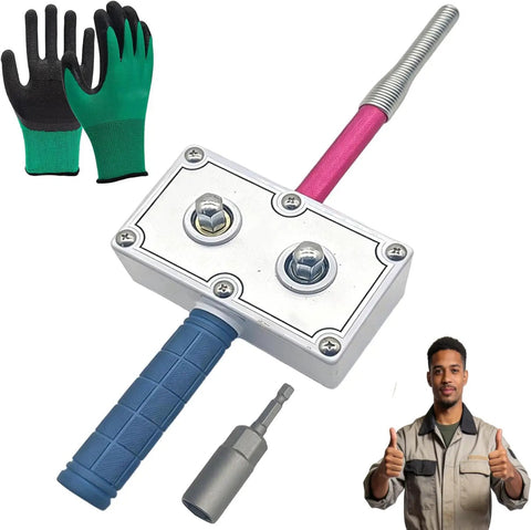 Hot Stuff Electrician's Wire Pulling Assistant Gets You Paid Faster With This Bad Brushless Wireless Handheld Cable Feeder Tugger, gloves, and socket.
