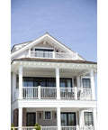 Rock Solid Cellular Pvc Deck Railing Kit With Aluminum Reinforcement 42 Inch High 120 Inch Long Pro Grade Balusters in use on a balcony.