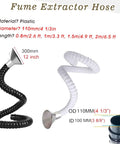 Heavy Duty Industrial Air Hose Extractor Hood With Insulated Dust Collection Arm For Soldering And Welding Fume Ventilation System, plastic, 110mm diameter