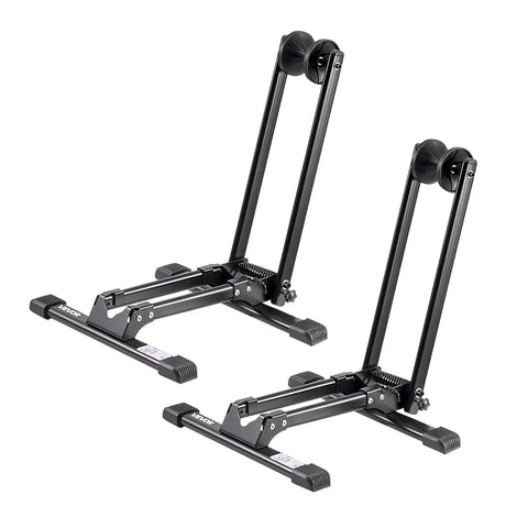 Two Pack Bike Floor Stands For 20 To 27 Inch Mountain And Road Bikes Rust Resistant Alloy Steel Folding Bike Storage Rack