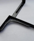 Heavy-Duty Wall Mount Shelf Brackets, Solid Steel Triangle Supports For Floating Shelves, angled view showing matte black finish.