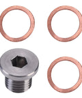 Heavy Duty Oil Drain Plug and Crush Washer Kit For Polaris General XP 1000 900 Models 2013 Through 2025 Replacement Part Number 7052306 And 5812232 Top Quality Fitment, steel plug and three copper washers