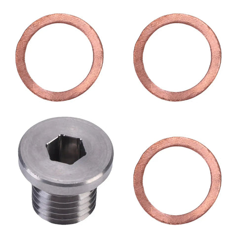 Must Have Oil Drain Plug And Washer Kit For Polaris Ranger XP 1000 900 800 700 570 General Fits All Models From 2013 To 2025 Without Diesel Engine Problems Super Secure Gasket Seal, steel plug with three copper washers