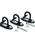 Heavy Duty Wall Mount Anchor For Resistance Bands And Cable Straps Set Of 3 Black showing steel mounts and installation screws.