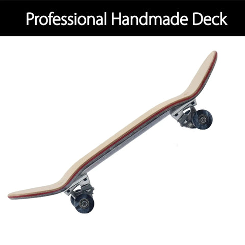 Side view of Pro Fingerboard 34mm Wooden Deck Dragon Edition with deep concave and CNC swirl trucks.