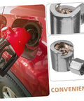 2 Piece Silver Button Head Grease Coupler Set For Iron And Zinc Alloy Nozzles next to gasoline nozzle in car