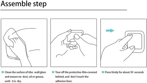 Installation guide for Adhesive Wall Hooks Set For Towels Robes Hats And Clothes Easy Stick On Bathroom And Kitchen Gear.