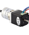 Nema 11 Stepper Motor With Planetary Gearbox 27 To 1 Dual Shaft Geared Motor High Torque 0.067 Deg Step Angle 4 Wire Bipolar for precise positioning
