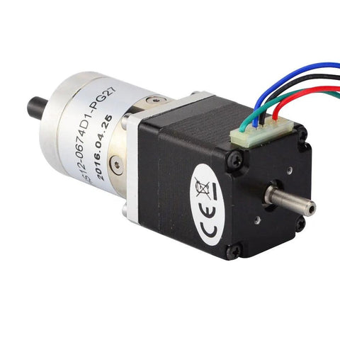 Nema 11 Stepper Motor With Planetary Gearbox 27 To 1 Dual Shaft Geared Motor High Torque 0.067 Deg Step Angle 4 Wire Bipolar for precise positioning