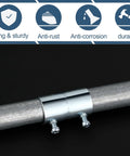 Close-up of galvanized steel EMT conduit coupling with set screws, showcasing strength and durability.