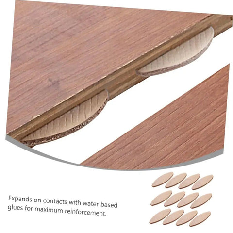 100 Pcs Beech Wood Biscuits Set For Woodworking, Easy Biscuit Joinery with biscuits in slotted grooves on wood panels