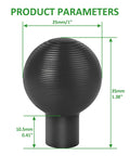Product Parameters 25mm/1" black ball head adapter, 35mm high, 10.5mm base, textured surface
