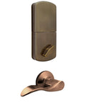 Electronic Touchpad Keyless Deadbolt And Passage Lever Combo In Antique Brass With No Hassle Install, Up To 6 User Codes
